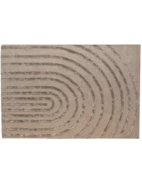 Tapis de salon en laine taupe 200x300 cm Arkoma