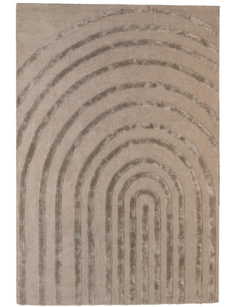 Tapis de salon en laine taupe 200x300 cm Arkoma