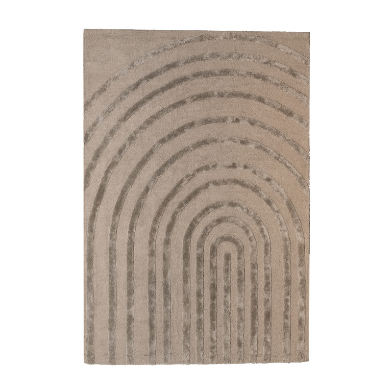 Tapis de salon en laine taupe 200x300...
