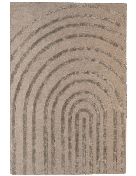 Tapis de salon en laine taupe 200x300 cm Arkoma