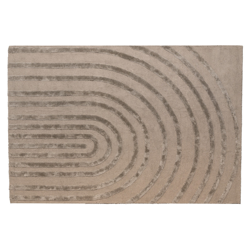 Tapis de salon en laine taupe 250x350...
