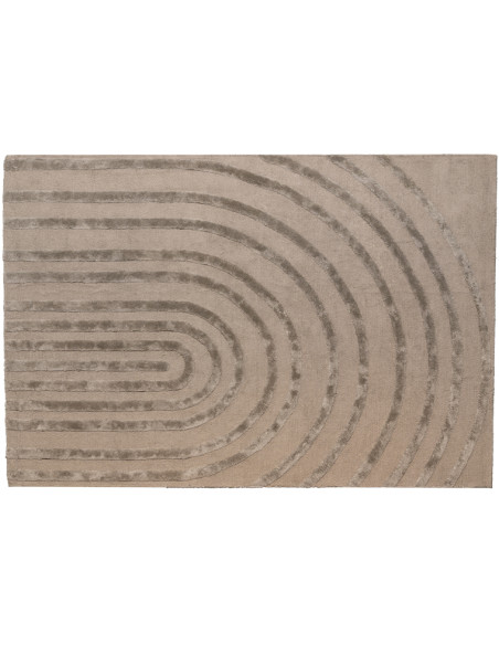 Tapis de salon en laine taupe 250x350 cm Arkoma