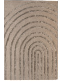 Tapis de salon en laine taupe 250x350 cm Arkoma