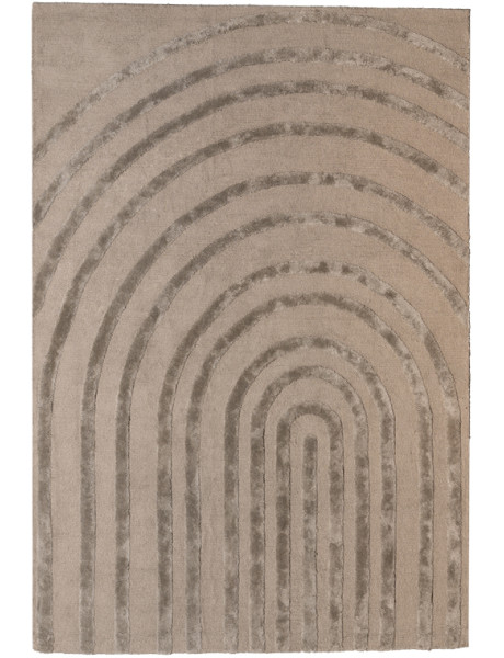 Tapis de salon en laine taupe 250x350 cm Arkoma