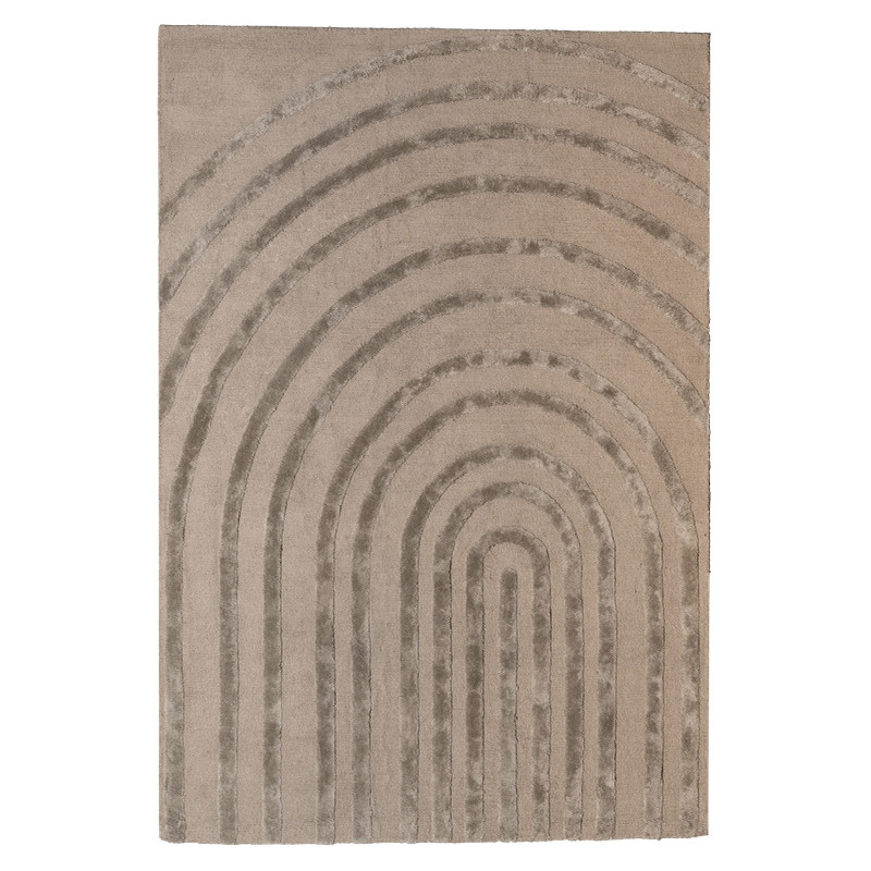 Tapis de salon en laine taupe 250x350...