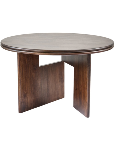 Table à manger ronde en manguier finition noyer 120 cm...