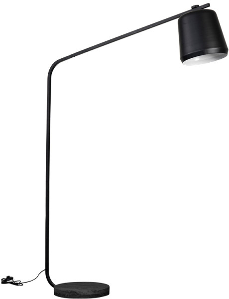 Lampadaire liseuse noir en métal E27 195 cm Becka