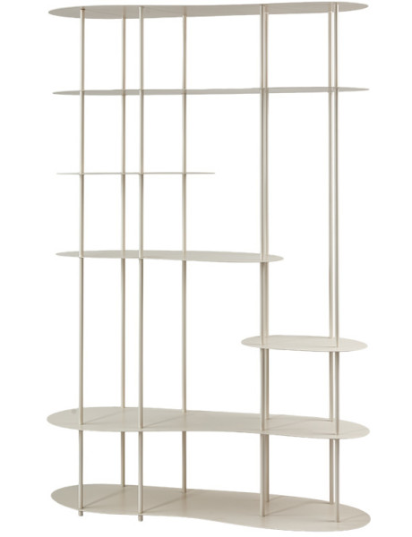 Bibliothèque ouverte métal blanc cassé 120x185 cm...