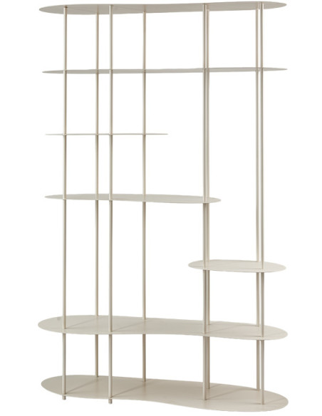 Bibliothèque ouverte métal blanc cassé 120x185 cm Scottsville