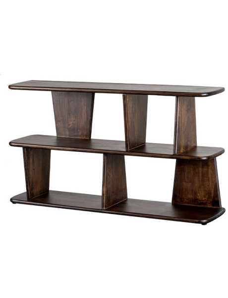 Console étagère en bois de manguier brun 140x35x77 cm...