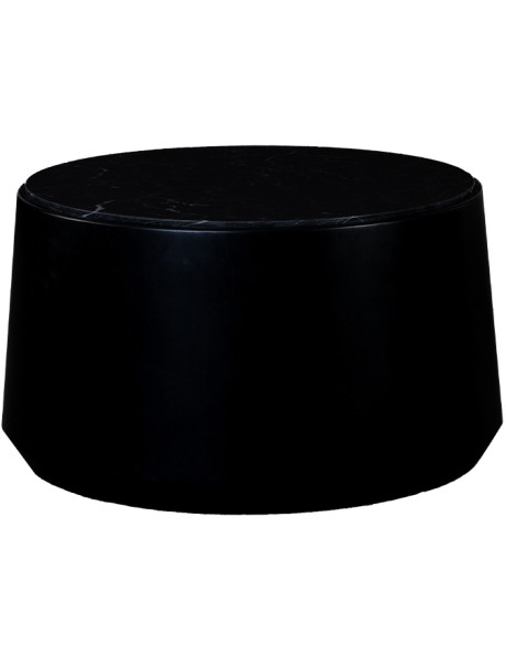 Table basse ronde en marbre noir 75 cm Iowa
