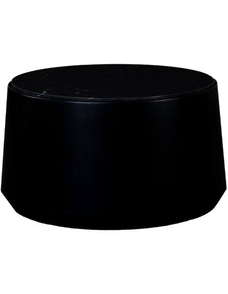 Table basse ronde en marbre noir 75 cm Iowa