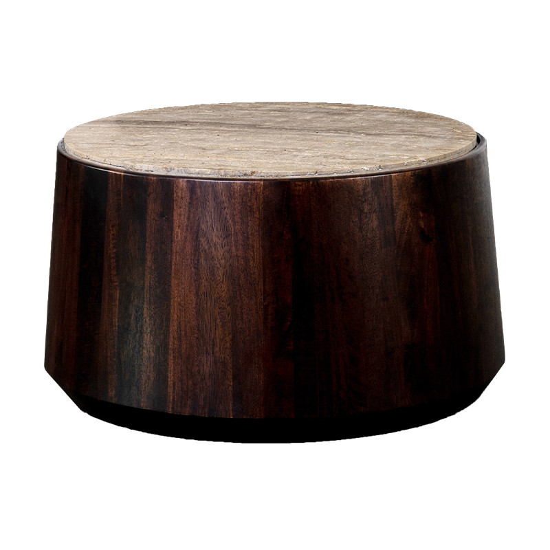 Table basse ronde travertin et...