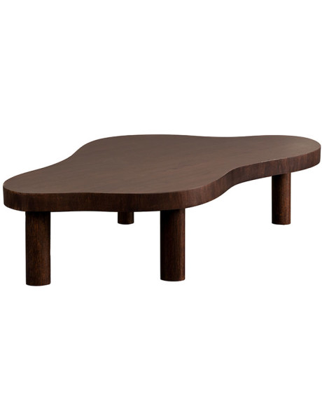 Table basse organique chêne finition noyer 135x82x32 cm...