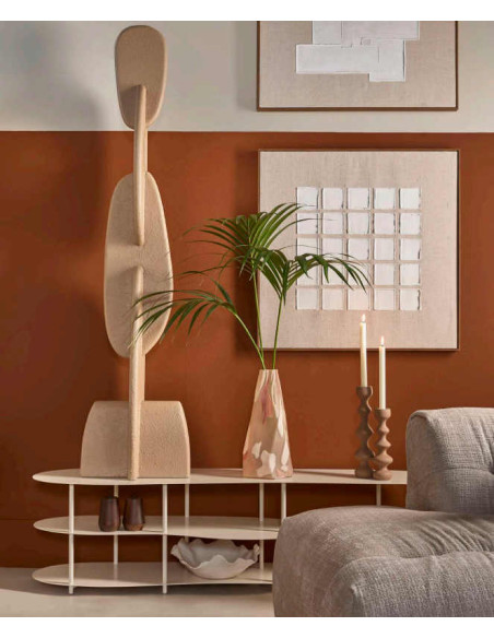 Meuble TV bas à étagères métal blanc cassé 160 cm Scottsville