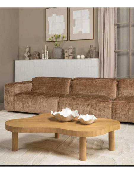 Table basse bois organique chêne naturel 135x82x32 cm Newark