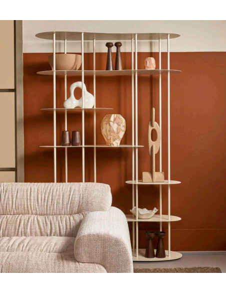 Bibliothèque ouverte métal blanc cassé 120x185 cm Scottsville