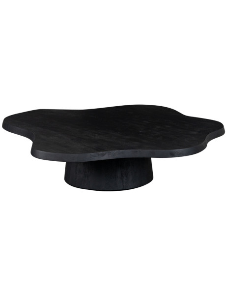 Table basse organique noire en manguier 120x28 cm Newton