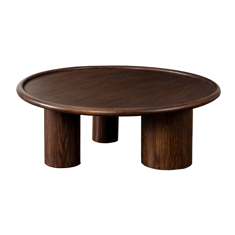 Table basse ronde noyer placage chêne...