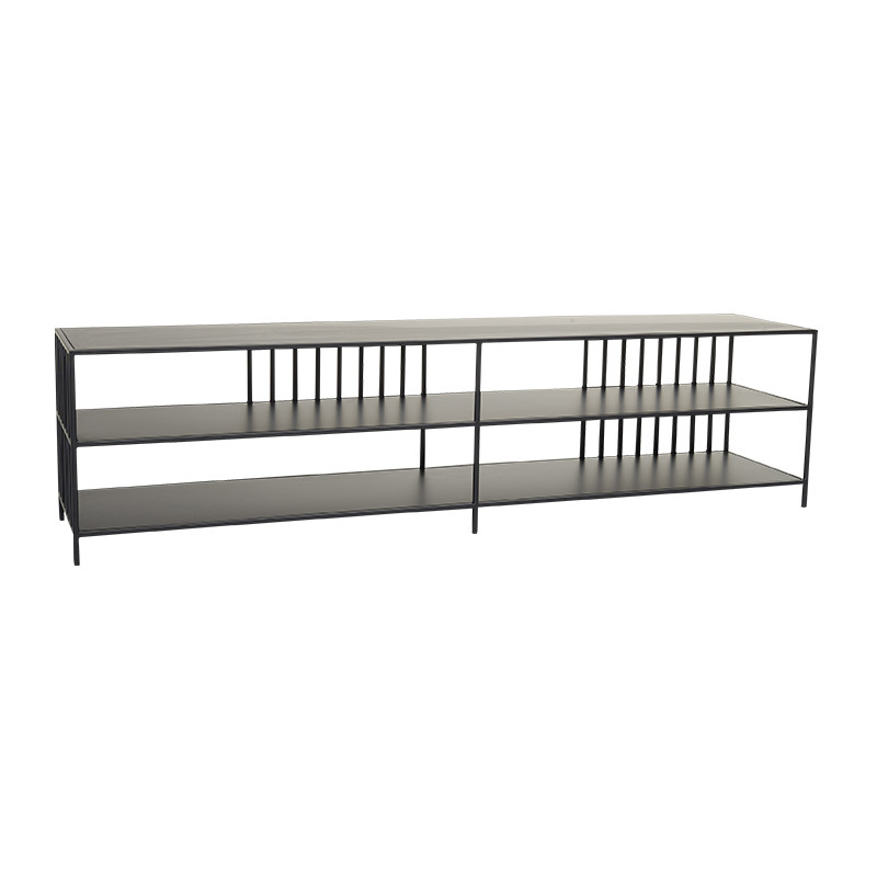 Meuble TV métal noir ouvert 160x35x40...