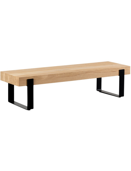 Table basse bois chêne métal noir 150x45x36 cm Huntington
