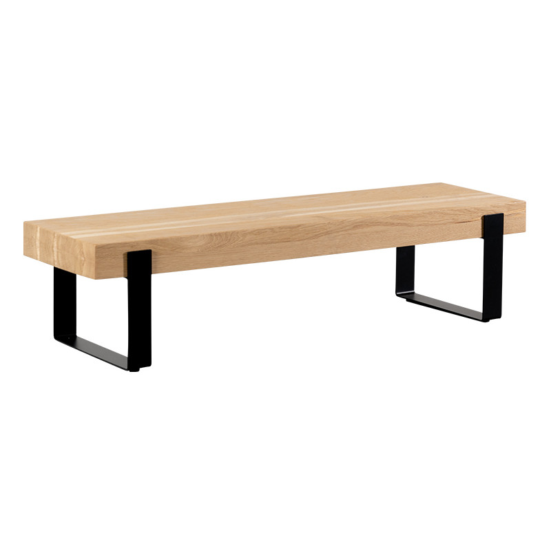 Table basse bois chêne métal noir...