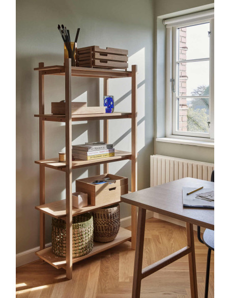 Étagère bibliothèque chêne naturel FSC 80x39x150 cm Epoch