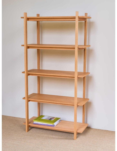 Étagère bibliothèque chêne naturel FSC 80x39x150 cm Epoch