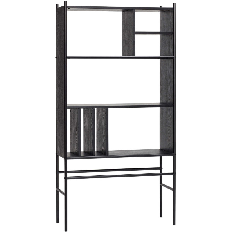 Bibliothèque étagère noire bois métal...