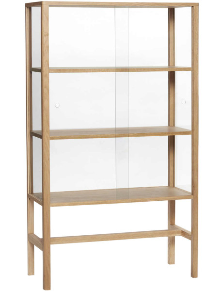 Vitrine bibliothèque chêne naturel et verre 80x35x140 cm...