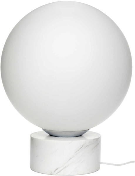 Lampe à poser boule verre dépoli marbre blanc Ø40x50 cm...