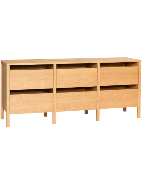 Buffet chêne naturel 6 tiroirs 150 cm Forma