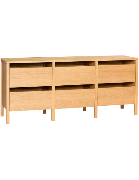 Buffet chêne naturel 6 tiroirs 150 cm Forma
