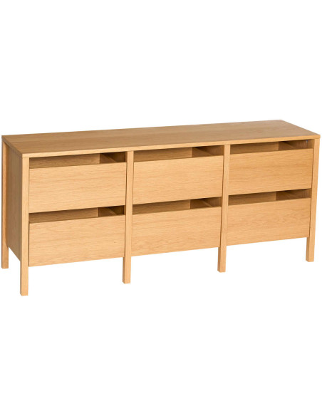 Buffet chêne naturel 6 tiroirs 150 cm Forma