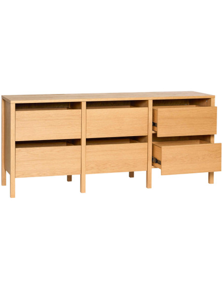 Buffet chêne naturel 6 tiroirs 150 cm Forma