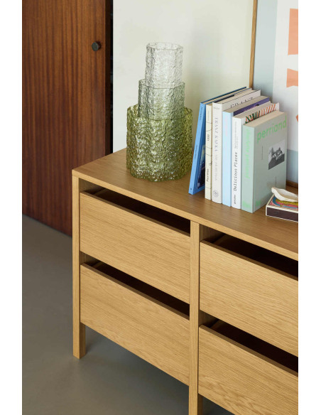 Buffet chêne naturel 6 tiroirs 150 cm Forma