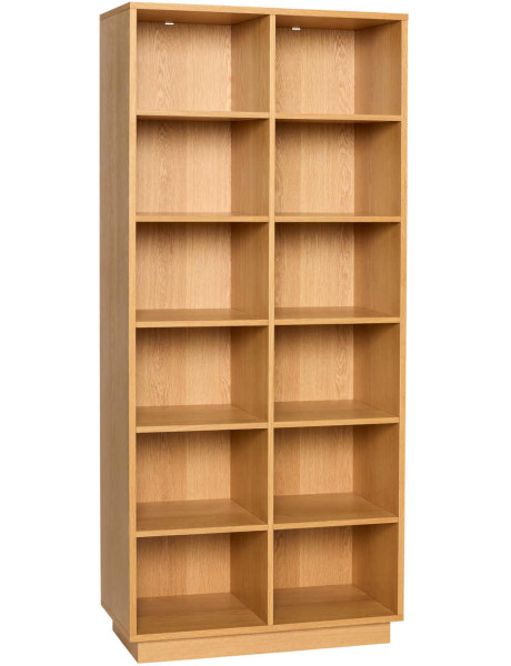 Bibliothèque chêne naturel 12 niches 180 cm Disco