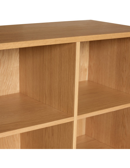 Bibliothèque chêne naturel 12 niches 180 cm Disco