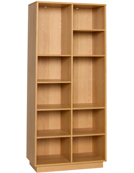 Bibliothèque chêne naturel 12 niches 180 cm Disco