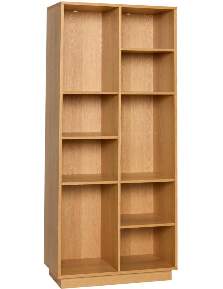 Bibliothèque chêne naturel 12 niches 180 cm Disco