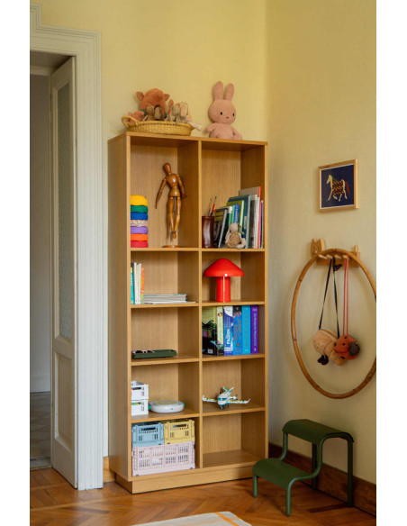 Bibliothèque chêne naturel 12 niches 180 cm Disco