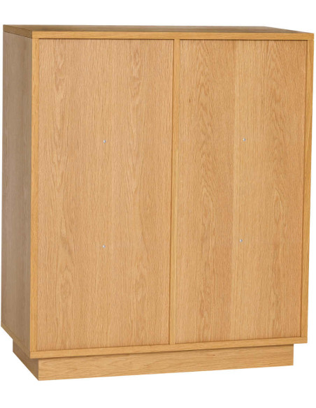 Bibliothèque basse chêne naturel 6 niches 80x30x95 cm Disco
