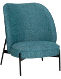 Fauteuil lounge tissu bleu pétrole 102 cm Area