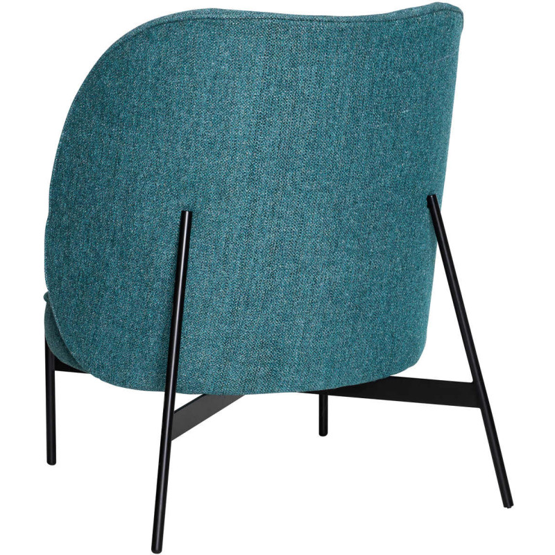 Fauteuil lounge tissu bleu pétrole...