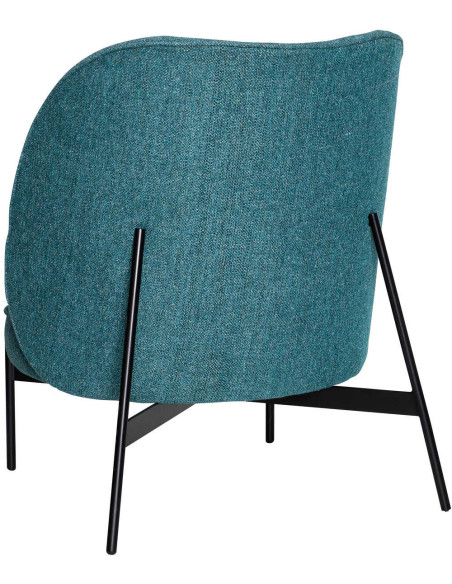 Fauteuil lounge tissu bleu pétrole 102 cm Area