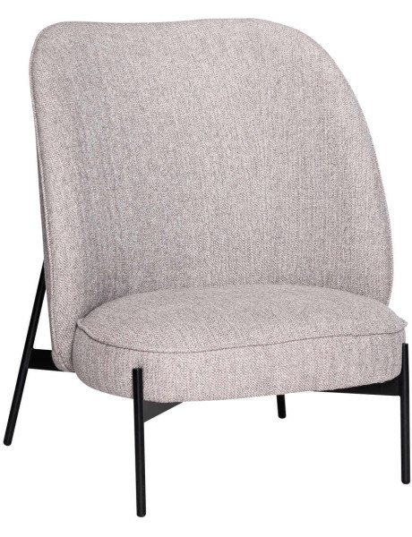 Fauteuil lounge tissu gris clair 85x82x102 cm Area