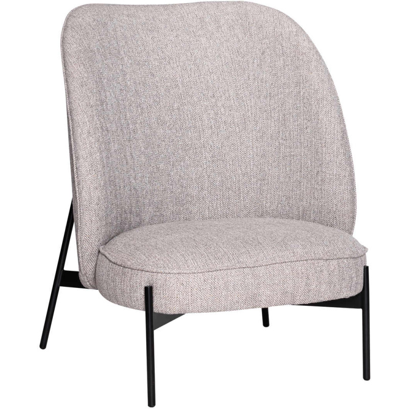 Fauteuil lounge tissu gris clair...