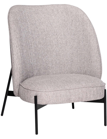 Fauteuil lounge tissu gris clair 85x82x102 cm Area