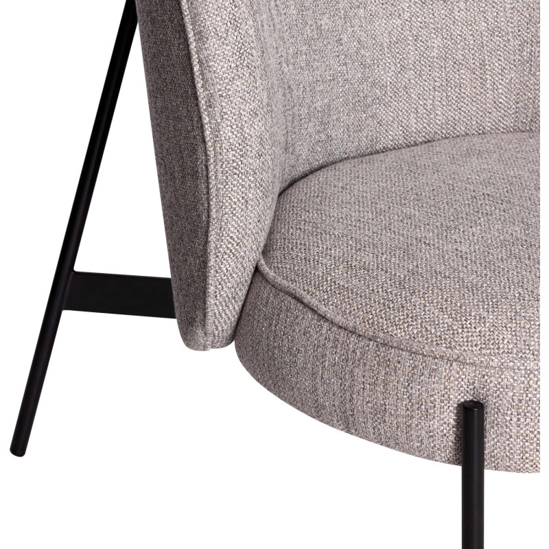 Fauteuil lounge tissu gris clair...