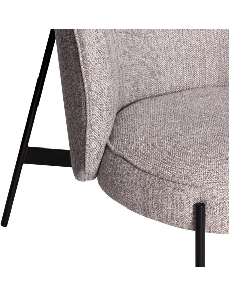 Fauteuil lounge tissu gris clair 85x82x102 cm Area